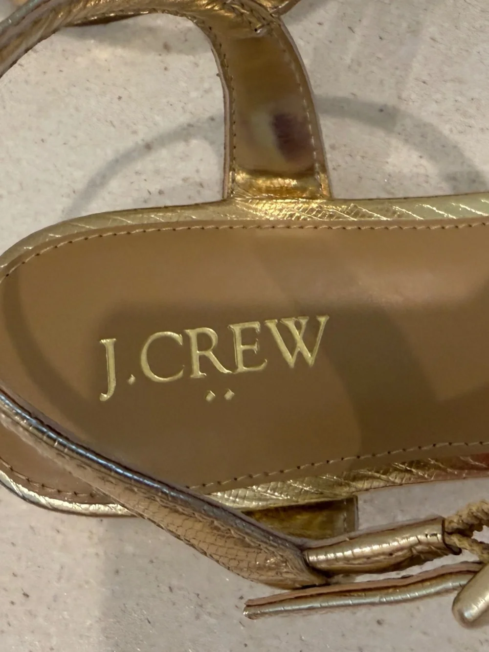 Gold Ankle-Strap Sandals - NEW!! - Picture 7 of 9